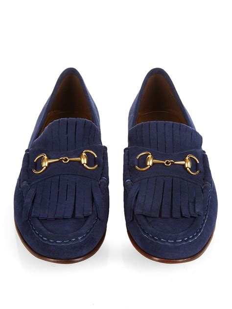 navy blue gucci loafers|gucci suede loafer.